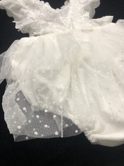 Unbranded Romper Skirt Tul Baby Girl Size 1 Year White Button Sleeveless