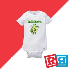 Avocado Gerber Baby Onesie® Cotton Unisex White Short Sleeve Bodysuit