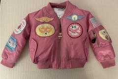 MA-1 Kids Flight Bomber Jacket Pink Patches Girl Toddler Size 3T Aviator Pilot