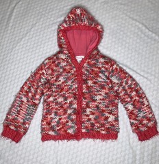 Wonder Kids 3T Knit Lined Button Up Hoodie Sweater Jacket Pompom
