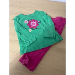 Jumping Beans Toddler Girls 2T Green Floral Sweet Like Mommy Shirt Leggings Set