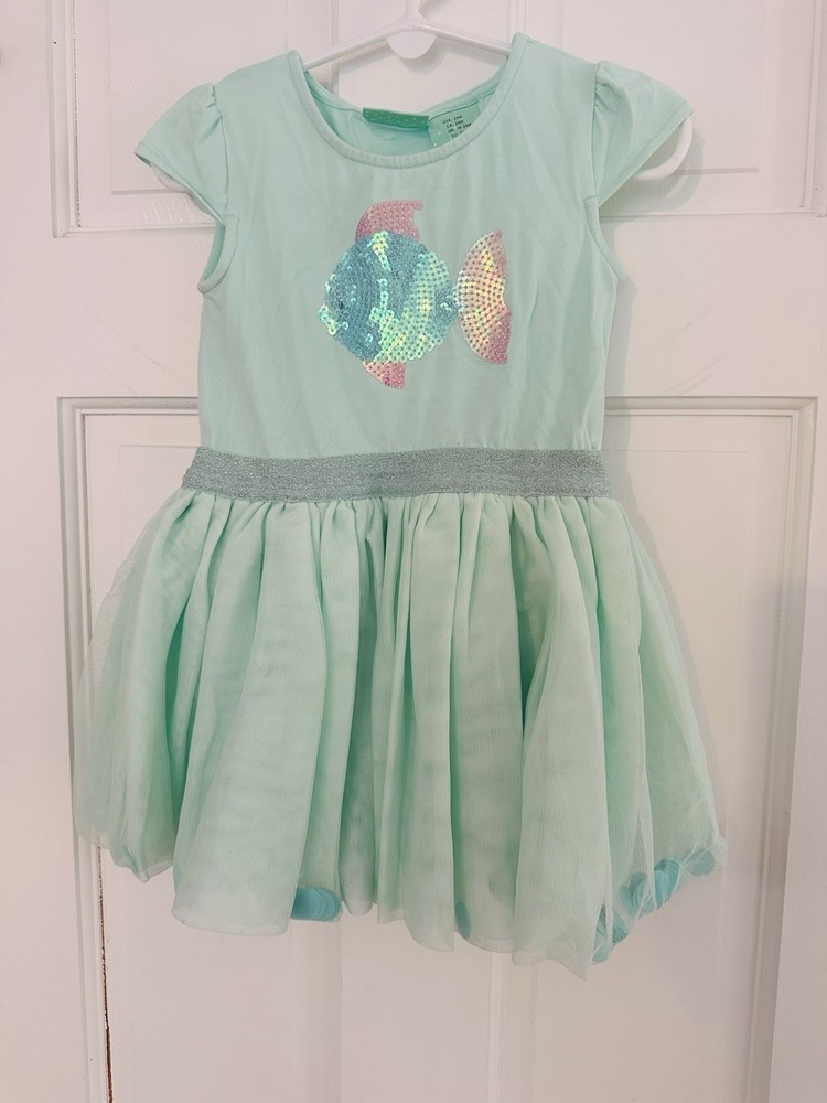 Chelsea’s Closet Toddler Girls Sparkle Fish Bubble Hem Dress Size 24 Months