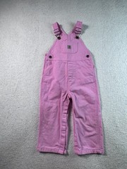 Carhartt Baby Toddler Girl’s Pink Overalls Dungarees 24M 100% Cotton Snaps