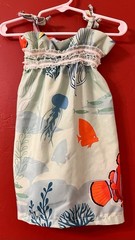 Handmade Nemo Smocked Sun Dress/Top Size 12-18 Months With Adjustable Straps
