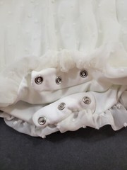 Baby Essentials Baby Girl 1 Pc Romper White Chiffon Hobnob Pink Ribbon 9 Months