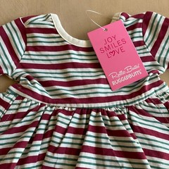 NEW RuffleButts Peppermint Stripe Twirl Christmas Holiday Dress – Sz 3-6 Months