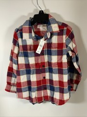 Baby GAP Toddlers Plaid Button Down Casual Long Sleeve Shirt Size 4 Years NWT