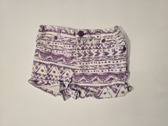 AriZona Jeans Co. Girls Shorts 18 Months Purple White Aztec Cuffed Cotton