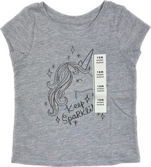 Cat & Jack Baby Grey Short Sleeve Cotton Unicorn Keep Sparkling T Shirt Sz 18 MO