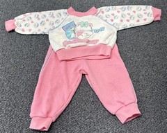 VTG 80’s Baby Girl Bear Sweatsuit Set Cubs For Clean Air Sears Kids & More 18M