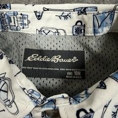 Eddie Bauer Outdoor Camping Print Button-Up Shirt Toddler’s Size 18M Multicolors