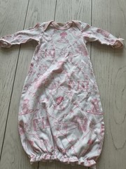 Beaufort Bonnet 0-3 Baby Gown Pink Print Pima Cotton Sleeper Infant Girl