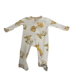 Burt’s Bees Baby Organic Cotton Footed Sleeper 0-3M Watercolor Farm Animals Zip