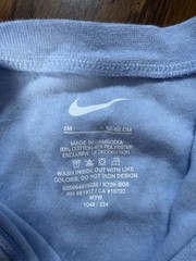 Nike Blue Footed Zip One-Piece Sleeper 6 Months Long Sleeve Cotton Blend