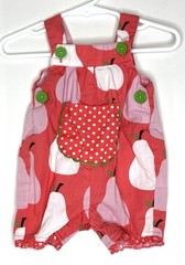 Baby Boden 0-3 months Girls Pear Print Romper Sleeveless Summer