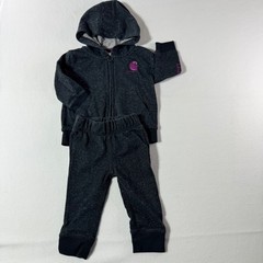 Carhartt Baby Girls 9M Black Sparkle Fleece Hoodie and Joggers 2-Piece Set