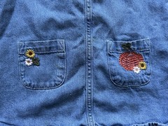 Next Pumpkin Print Raglan Denim Dress – Age 12-18 Month – Embroidered Pumpkin
