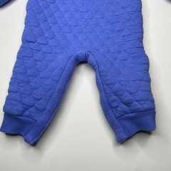 Nike Baby Boys Girls Blue Quilted Romper Jumpsuit Snap Button Logo 12 Months
