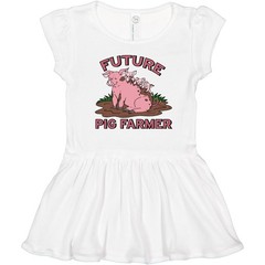 Inktastic Future Pig Farmer With Cute Pig Family Toddler Dress Animals Piggy Son