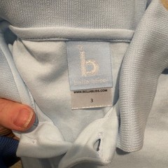 Bella Bliss Polo Shirt Kids Size 3 Blue White Long Sleeve Pima Cotton 2 Pack