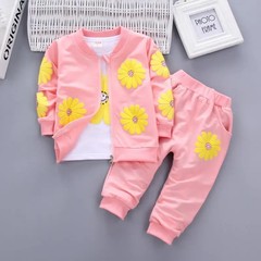 Cotton 3-Piece Outfit Set for Girls & Boys 0-4Y – Spring and Autumn 👶
