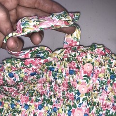 Joie White Floral Smock Dress Sz 18m White Pink Floral Strap Pompom Lined Party
