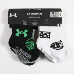 Under Armour UA Essential 6 Pack Infant Boy Non Slip Socks Size 0-6 Months