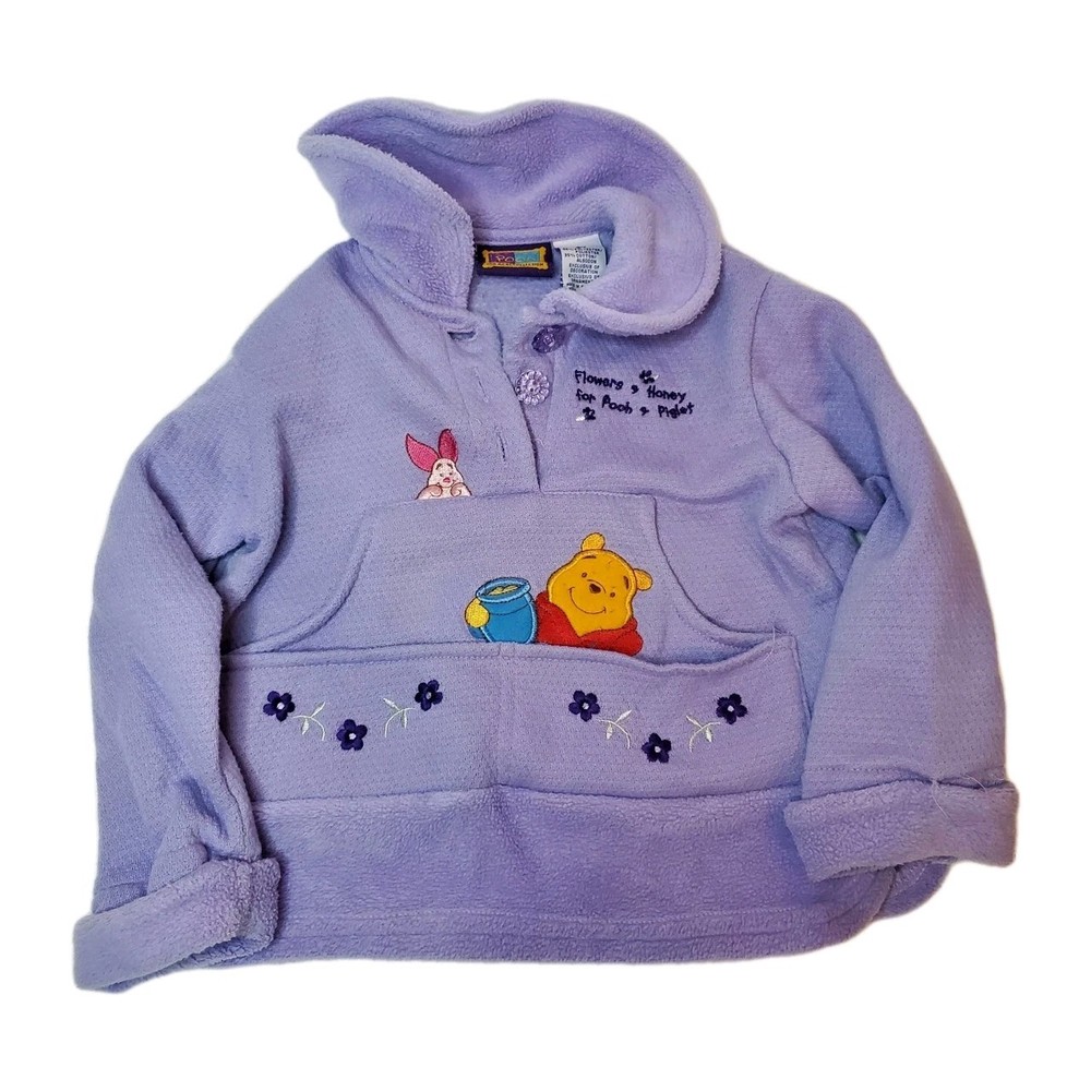 Vintage Disney Winnie the Pooh & Friends Purple Embroidered Pullover Kids