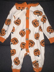 Wonder Nation Halloween Pumpkin Hooded Knit Coverall One-Piece 3-6M