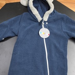 baby deedee Fleece Hooded Full Zip Bunting, Blue, 6-12 Months