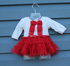 Holiday Editions Dress Baby Girls Size 0-3M Santa Tulle Christmas Baby Red White