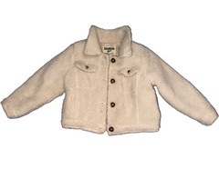 OshKosh B’gosh Ivory Sherpa Fleece Lined Button Front Jacket Coat 4T