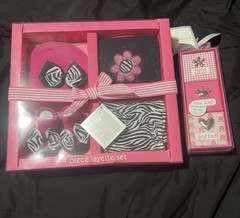 First Impressions Pink and black zebra print baby girl layette set 0-6 months