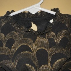NWT Banana Republic Baby Dress Sz 0-3 Months Black & Gold, Lined w/Bloomers $95!