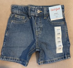 Cat & Jack Adjustable Waist Medium Wash Jean Shorts – 18M