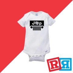 Jeep Footprints Gerber Baby Onesie® Cotton Unisex White Short Sleeve Bodysuit