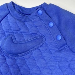 Nike Baby Boys Girls Blue Quilted Romper Jumpsuit Snap Button Logo 12 Months