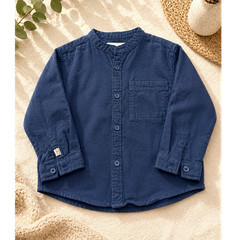 ZARA Blue Cotton Button-Up Shirt 3 Years Long Sleeve
