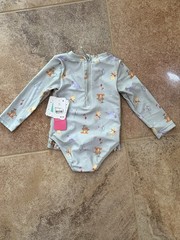 Disney Baby Girls Light Green Winnie the Pooh Rash Guard Swimsuit Size 12M NWT