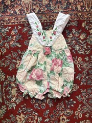 Vintage Baby Romper Unbranded Floral Lace Pastel Bubble Outfit Toddler 4T