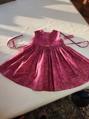 Lovely Magenta Pink Metallic gold threaded dress, one of a kind seller made Sz.2