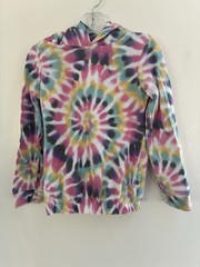 Garanimals Toddler Girls Spiral Tie Dye Cotton Hooded Long Sleeve Shirt Multi 5T