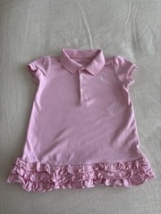 Ralph Lauren Girls Pink Polo Dress Short Sleeve, Size 24 Months