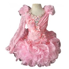 Jenniferwu Girls Tulle Flower Princess Wedding Party Dress Handmade Beaded Dress