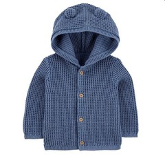 CARTER’S Hooded Waffle Knit Cardigan – Navy Blue – Boy’s 3m – Cotton – NEW!
