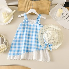 Baby Girl Pageant Plaid Coat Tutu Dress Hat Outfits Suit Toddler Girl Clothing