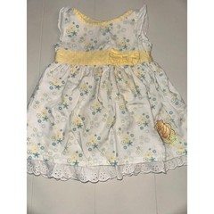 Disney Winnie the Pooh Dress Baby Girls 18M Vintage Floral Eyelet Lace Yellow