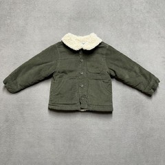 LITTLE LAD Corduroy Jacket Unisex Baby 2T Green Corduroy Sherpa Lined EUC