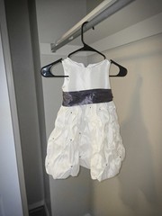 American Princess Toddler Dress Size 2T White With Gray Bow Flower Girl