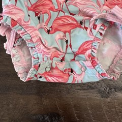 6-12m RuffleButts Baby Girls Flamingo One-Piece Long Sleeve Rash Guard Swimsuit